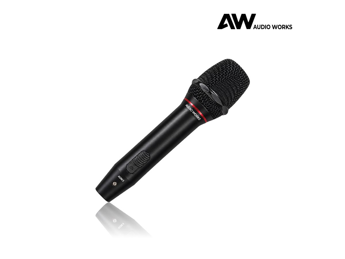 Audio Works AOM-3 dynamic microphone, front view