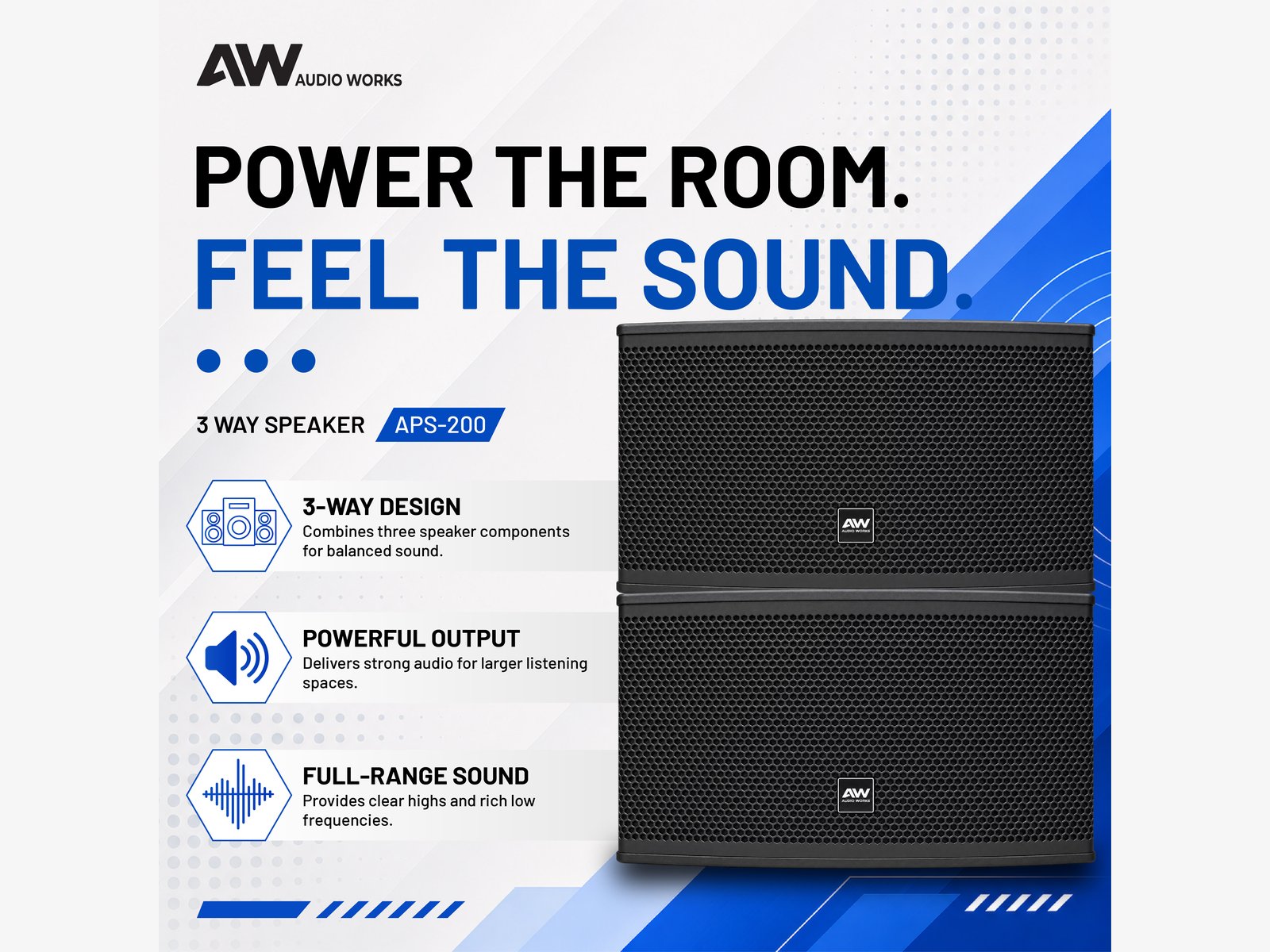 Audio Works APS-200 3-way speaker feature overview