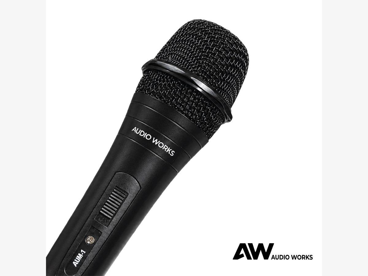 Close-up of the Audio Works AUM-1 grille and handle