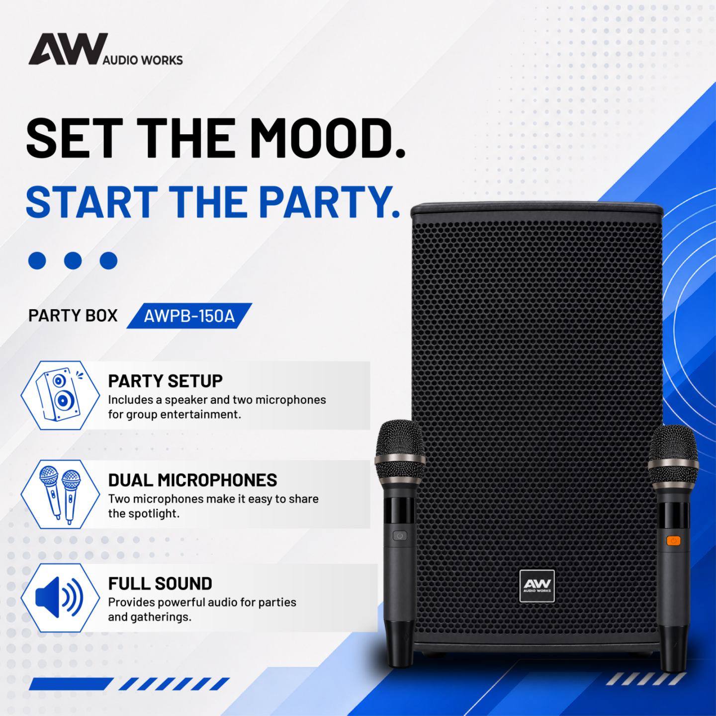 Audio Works AWPB-150A microphone party box feature overview