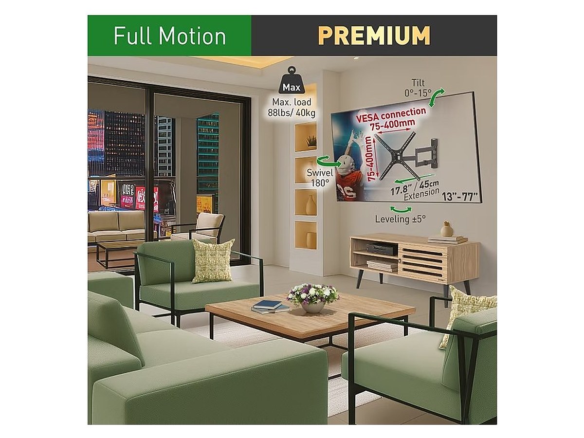 Barkan BM343 Full Motion TV Wall Mount