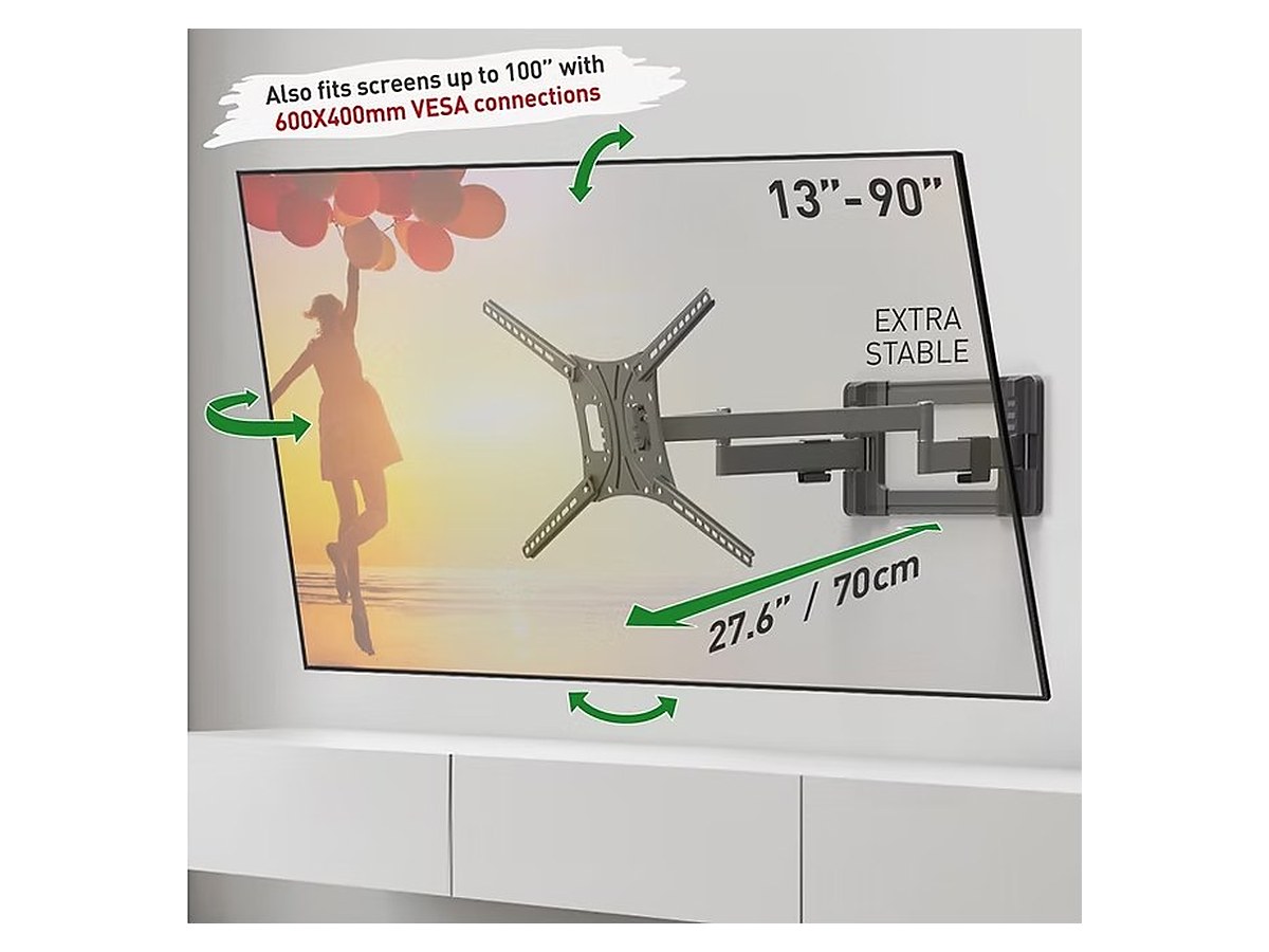 Barkan BM464L Full Motion Long Dual Arm TV Wall Mount, view 2