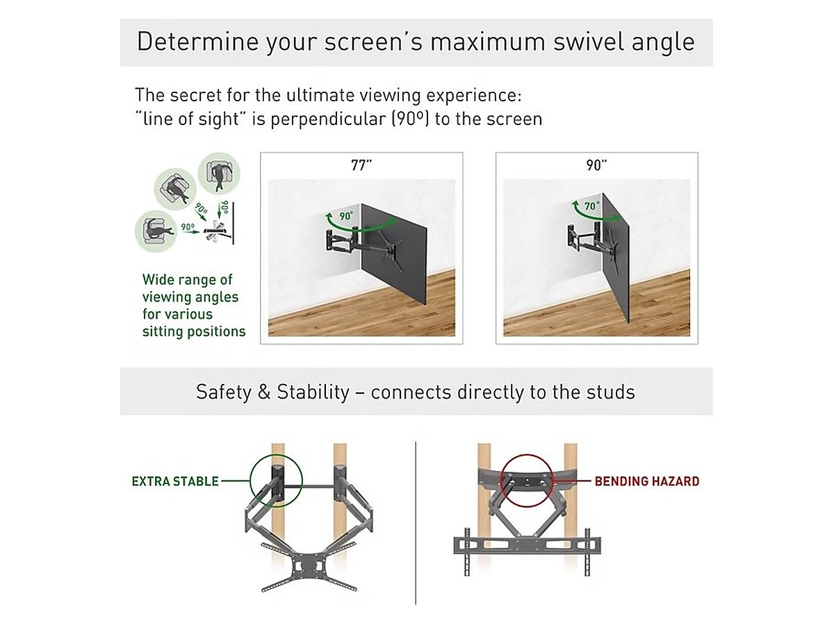 Barkan BM466XP Full Motion Extra Long TV Wall Mount, view 5