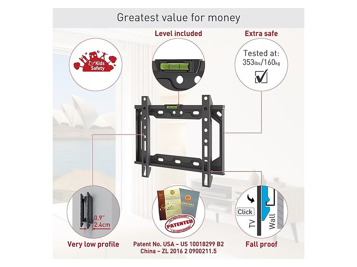 Barkan E202+ Fixed TV Wall Mount, view 3