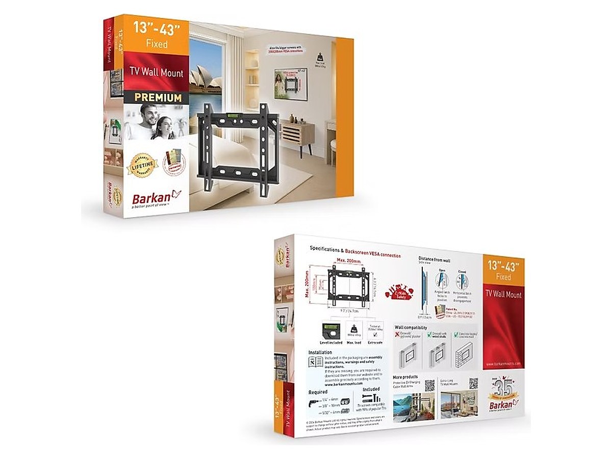 Barkan E202+ Fixed TV Wall Mount, view 6