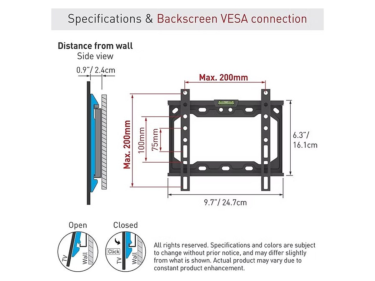 Barkan E202+ Fixed TV Wall Mount, view 7