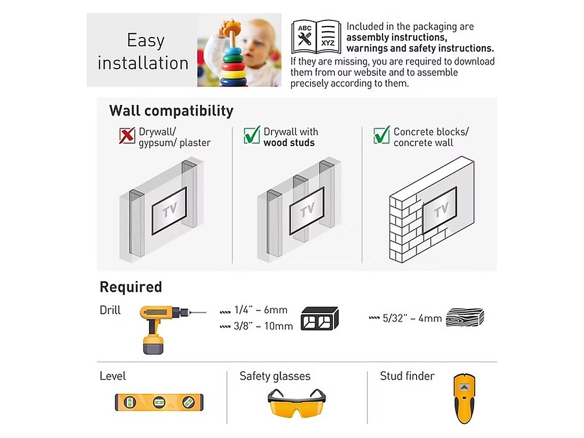 Barkan E202+ Fixed TV Wall Mount, view 8