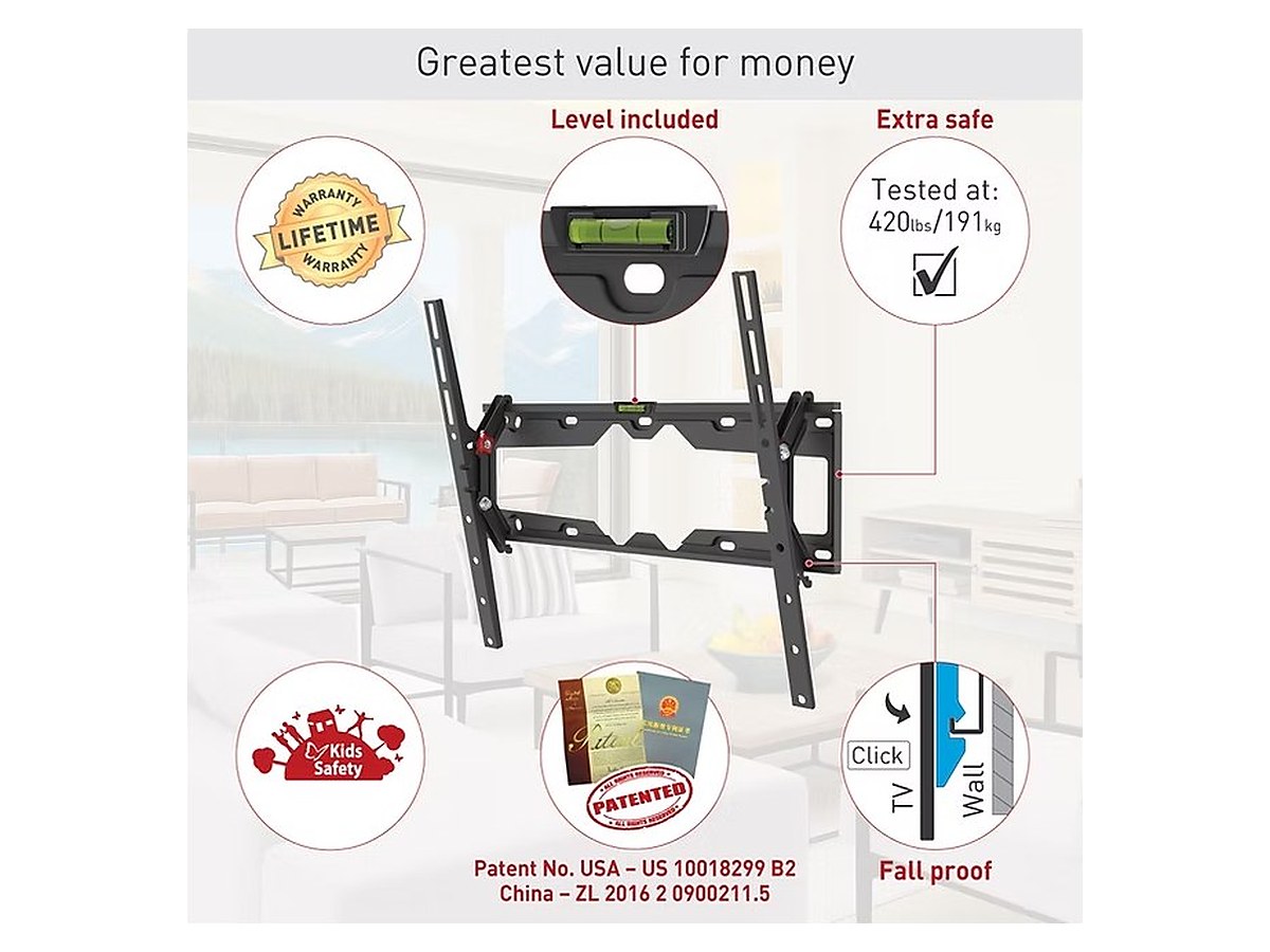 Barkan E310+ Tilt TV Wall Mount, view 3