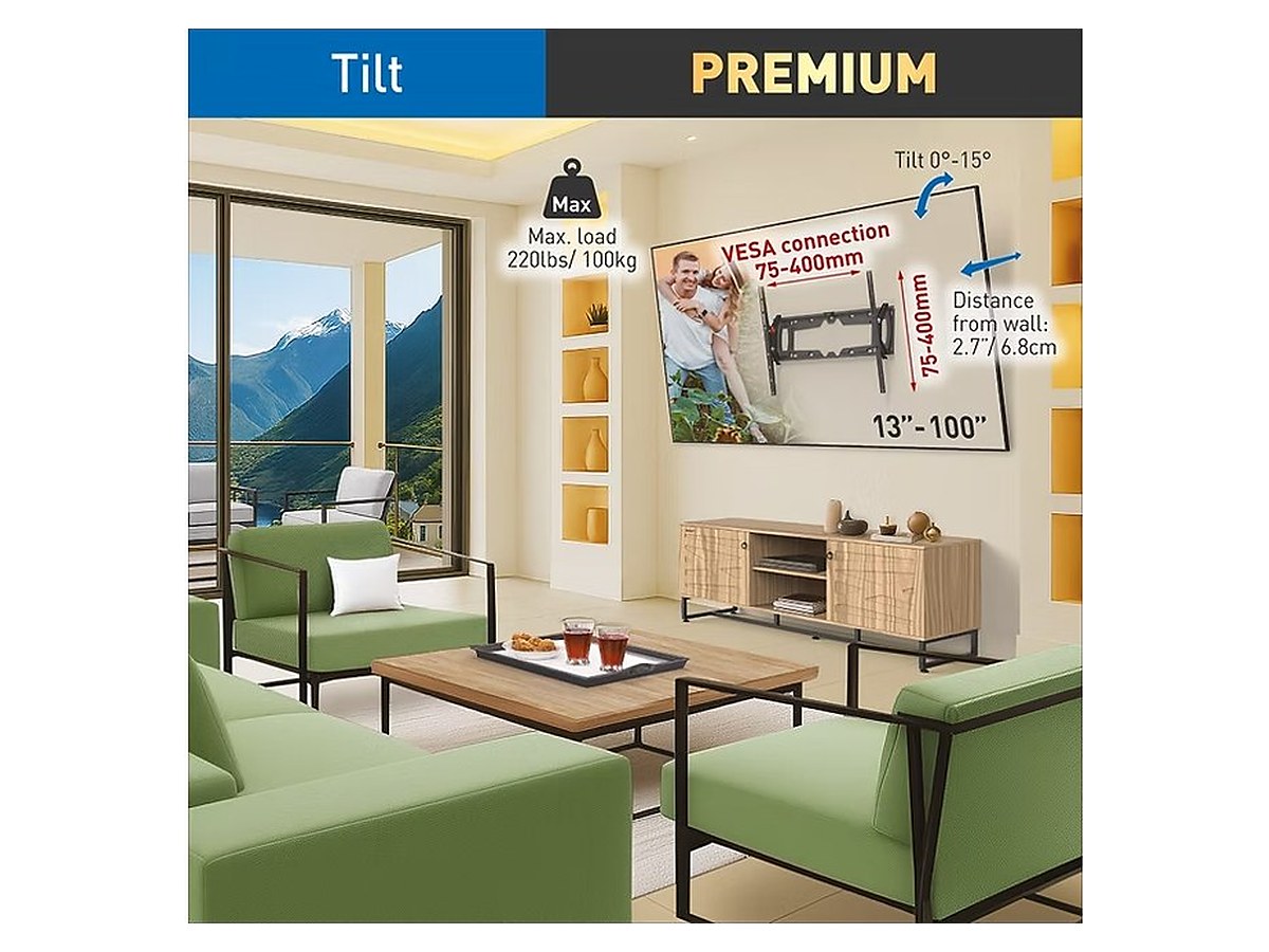 Barkan E410+ Tilt TV Wall Mount