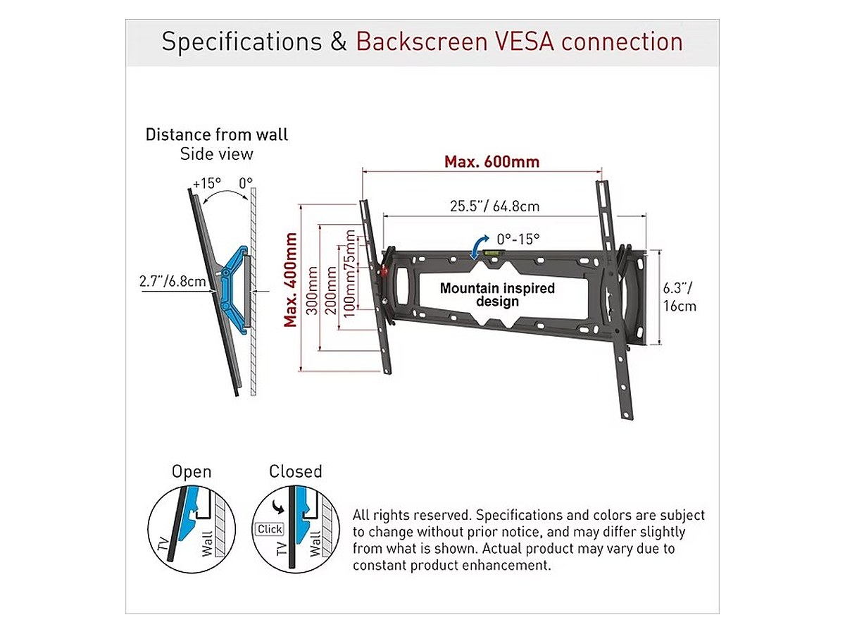 Barkan E410+ Tilt TV Wall Mount, view 8