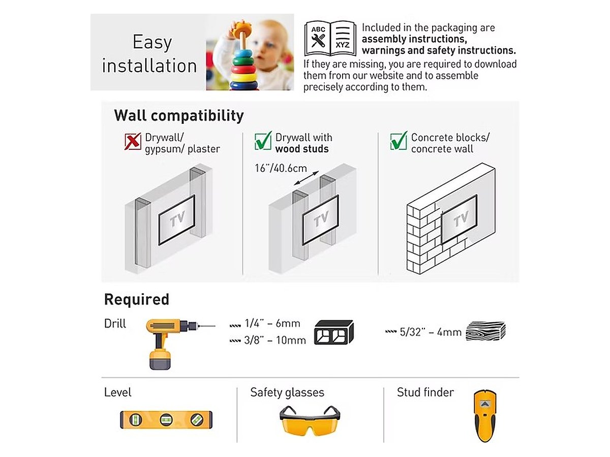 Barkan E410+ Tilt TV Wall Mount, view 9