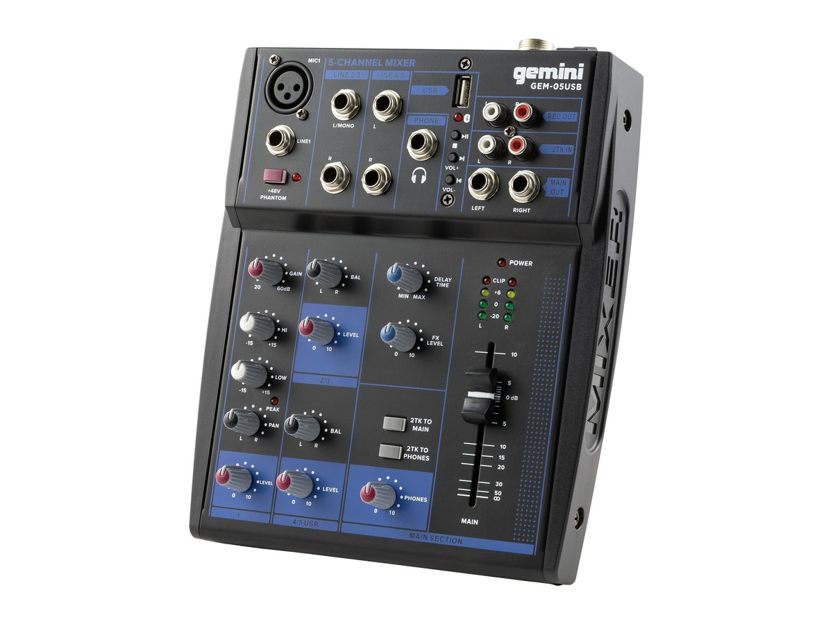 Gemini Sound GEM-05USB 5-Channel Bluetooth Mixer