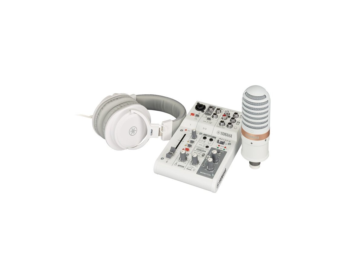 Yamaha AG03MK2 LSPK Live Streaming Kit (White)