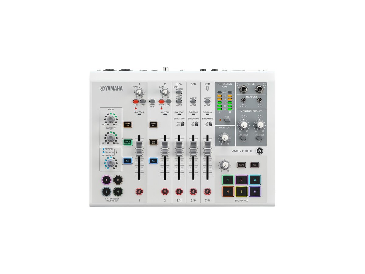 Yamaha AG08 Live Streaming Mixer (White)